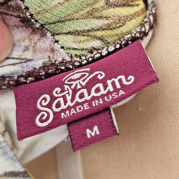 Salaam multicolor floral print yoga style pull on skirt size medium - Picture 3 of 6